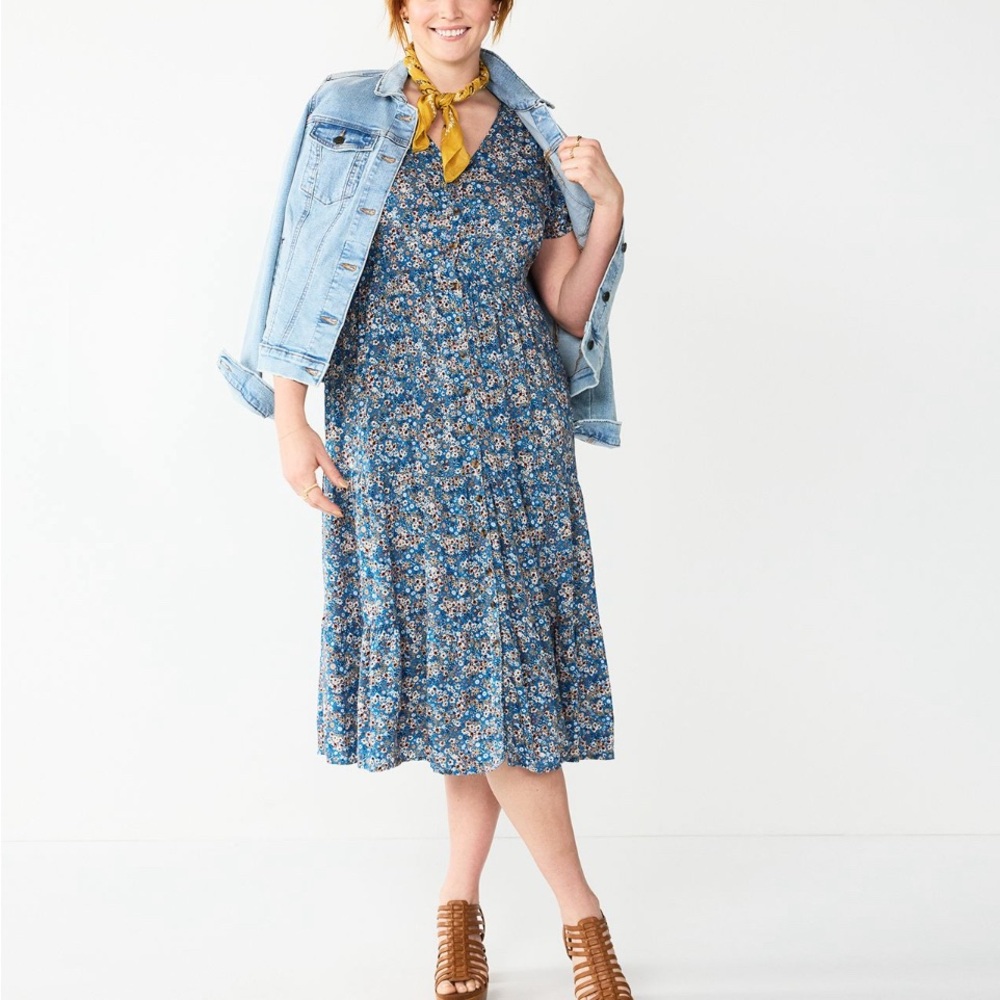 Sonoma Blue Floral Maxi Dress - Picture 5 of 6